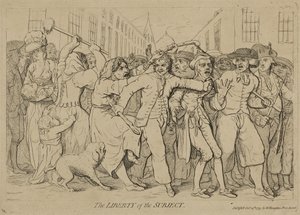 La libertad del sujeto, publicado el 15 de octubre de 1779 de James Gillray