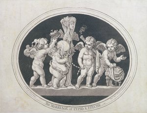 El matrimonio de Cupido y Psique, publicado por Hannah Humphrey en 1797