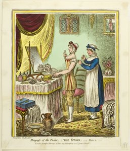 Las estancias, plato uno de El progreso del retrete de James Gillray