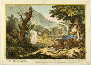 El león herido de James Gillray