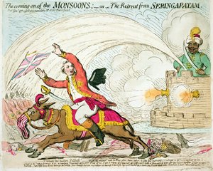 La llegada de los Monzones, publicado por Hannah Humphrey, 1791