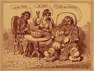 Los estragos de la bebida fuerte - caricatura de James Gillray