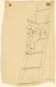 Niño en una escalera de James Goodwyn Clonney