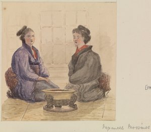 Moosmes" japoneses, hacia 1868 (acuarela) de James Henry Butt