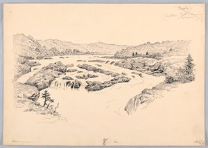 Rápidos del río, diseño para la cena de la Junta de Comercio de Washington, 13 de mayo de 1908