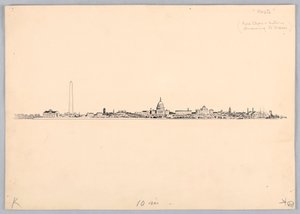 Horizonte de Washington, diseño para la cena de la Junta de Comercio de Washington, 13 de mayo de 1908 de James Henry Moser