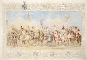 Walter Little Gilmour Esq., El Caballero Negro y Hon. Edward Stafford Jerningham, Caballero del Cisne, 1839 de James Henry Nixon