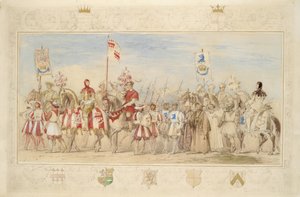 William Earl of Craven, Knight of the Griffin y Henry de la Poer Beresford, marqués de Waterford, Knight of the Dragon, 1839 de James Henry Nixon