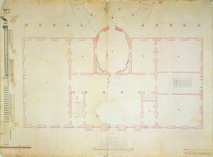 Plano de la Casa del Presidente, Washington, 1792 de James Hoban
