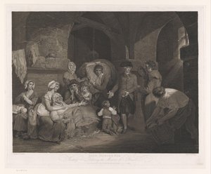John Howard visita a una familia en prisión John Howard Esq visitando y aliviando las miserias de una prisión (título sobre el objeto) de James Hogg