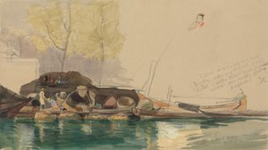 Barcazas en un canal de Rotterdam de James Holland