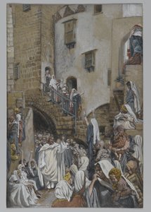 Una mujer grita en la multitud, ilustración de La vida de nuestro Señor Jesucristo, 1886-94 de James Jacques Joseph Tissot