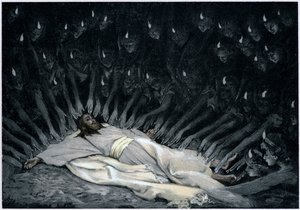 Ángeles ministrando a Jesús después de que el Diablo lo dejó, 1897 de James Jacques Joseph Tissot