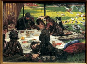 Desayuno sobre la hierba. Escena de picnic familiar. Pintura de Jacques Joseph Tissot (1836-1902) de James Jacques Joseph Tissot