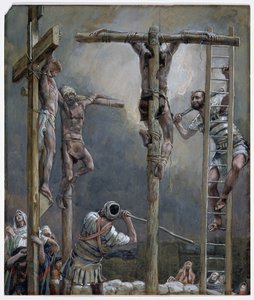 Rompiendo las piernas de los ladrones, ilustración para "La vida de Cristo", c.1886-94 (acuarela y gouache sobre cartón) de James Jacques Joseph Tissot