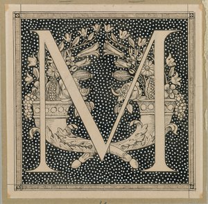 Letra capital M, ilustración de La vida de Nuestro Señor Jesucristo