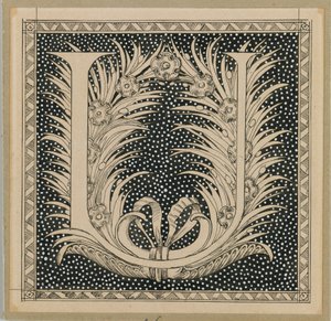 Letra capital U, ilustración de La vida de Nuestro Señor Jesucristo