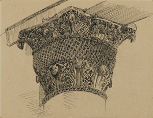 Capitel de la Mezquita de El-Aksa, ilustración de La vida de Nuestro Señor Jesucristo, 1886-94 de James Jacques Joseph Tissot