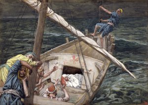 Cristo dormido durante la tormenta, ilustración para La vida de Cristo, c.1886-94 de James Jacques Joseph Tissot