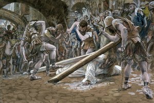 Cristo Cae Bajo la Cruz, ilustración de La Vida de Cristo, c.1884-96 de James Jacques Joseph Tissot