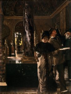 Visitantes extranjeros en el Louvre, c.1880