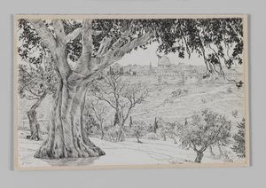 A mitad de camino en el Monte de los Olivos, ilustración de La Vida de Nuestro Señor Jesucristo