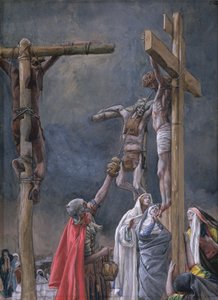 Tengo sed. El vinagre dado a Jesús, ilustración de La vida de Cristo de James Jacques Joseph Tissot