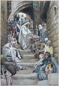 En los pueblos los enfermos fueron llevados a él, ilustración para La vida de Cristo, c.1886-94 de James Jacques Joseph Tissot