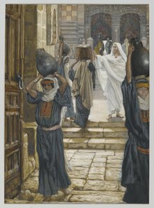Jesús prohíbe llevar cargas en el atrio del templo, ilustración de La vida de Nuestro Señor Jesucristo, 1886-94 de James Jacques Joseph Tissot