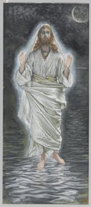 Jesús camina sobre el mar, ilustración de La vida de nuestro Señor Jesucristo de James Jacques Joseph Tissot