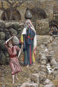 Jesús y su madre en la fuente, ilustración de La Vida de Cristo, c.1886-94