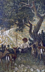 La infancia de San Juan Bautista - de "La vida de nuestro Señor Jesucristo" - 1899 por James Tissot de James Jacques Joseph Tissot