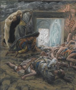 María Magdalena y las santas mujeres en la tumba, ilustración de La vida de nuestro Señor Jesucristo, 1886-94