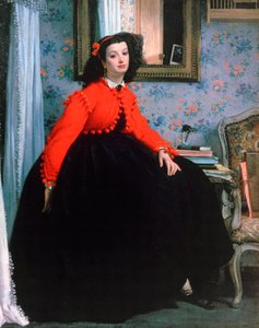Retrato de Mlle L L, Joven dama con chaqueta roja, 1864