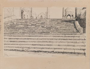 Escalera del Patio de Haram, ilustración de La Vida de Nuestro Señor Jesucristo de James Jacques Joseph Tissot