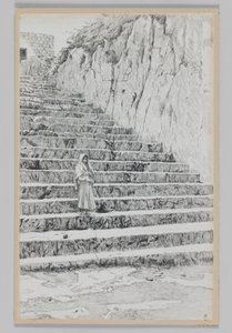 Escaleras que conducen a las Tumbas de los Profetas, ilustración de La Vida de Nuestro Señor Jesucristo