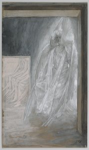El ángel sentado sobre la piedra de la tumba, ilustración de La vida de nuestro Señor Jesucristo, 1886-94 de James Jacques Joseph Tissot