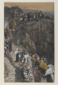 La cima de la colina cerca de Nazaret, ilustración de La vida de nuestro Señor Jesucristo de James Jacques Joseph Tissot