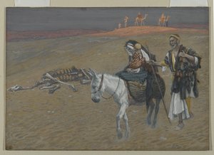 La huida a Egipto, ilustración de La vida de nuestro Señor Jesucristo de James Jacques Joseph Tissot