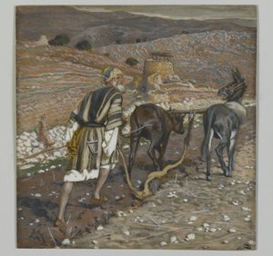 El hombre en el arado, ilustración de La vida de nuestro Señor Jesucristo
