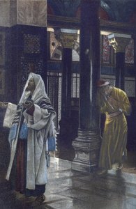 El fariseo y el publicano - El fariseo y el publicano - de La vida de nuestro Señor Jesucristo - 1899 por James Tissot - La vie de notre seigneur Jesus Christ, por Jacques Joseph Tissot