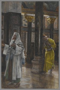 El fariseo y el publicano, ilustración de La vida de nuestro Señor Jesucristo, 1886-94 de James Jacques Joseph Tissot