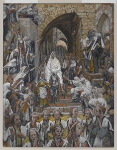 La procesión en las calles de Jerusalén, ilustración de La vida de nuestro Señor Jesucristo, 1886-94 de James Jacques Joseph Tissot