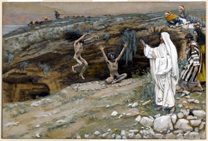 Los Dos Hombres Poseídos por Espíritus Inmundos, ilustración para La vida de Cristo, c.1884-96 de James Jacques Joseph Tissot