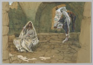La mujer de Samaria en el pozo, ilustración de La vida de nuestro Señor Jesucristo de James Jacques Joseph Tissot