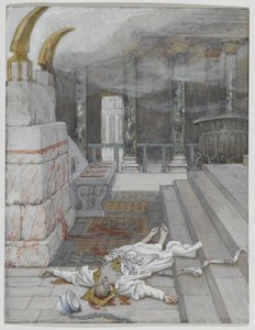 Zacarías muerto entre el templo y el altar, ilustración de 