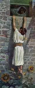 David escapa por J. James Tissot - Biblia de James Jacques Joseph after Tissot
