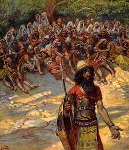 Gedeón pide pan para los hombres de Sucot - Biblia de James Jacques Joseph after Tissot