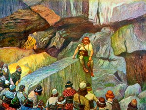 Sansón en las cuevas de Etam por Tissot - Biblia