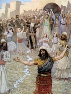 Saúl profetiza con los profetas por Tissot - Biblia
